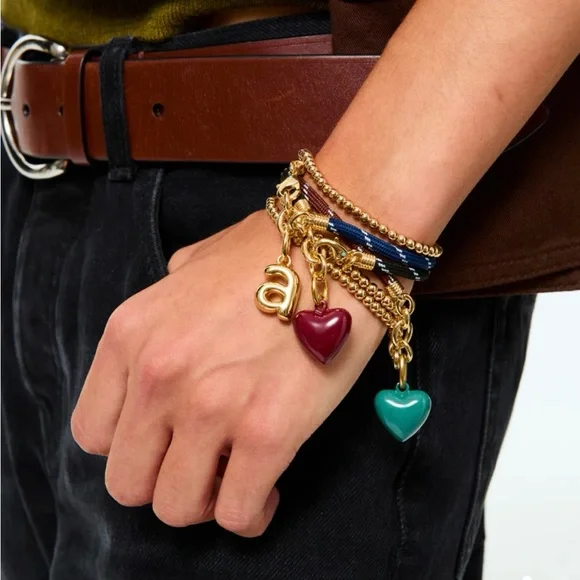 ROXANNE ASSOULIN The Mini Puffy Heart Charm Bracelet Green - Picture 5 of 10